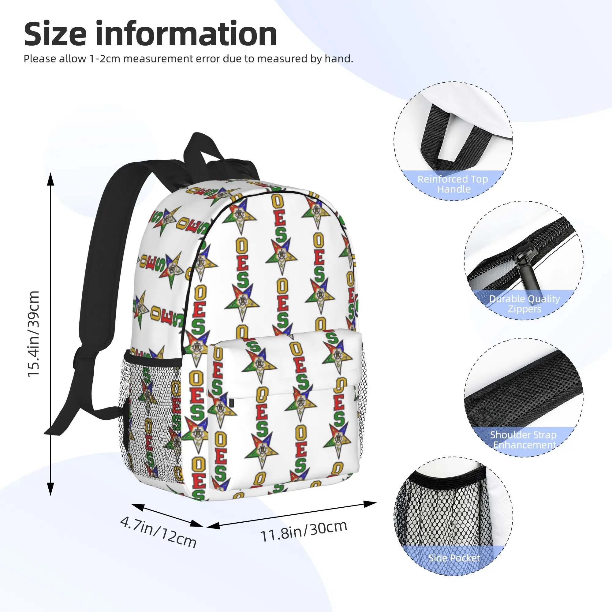 Order Of The Eastern Star Logo OES Backpack Hot Sale Daypack Boys Girls BookBag Shoulder Bags for Men Women School Bag