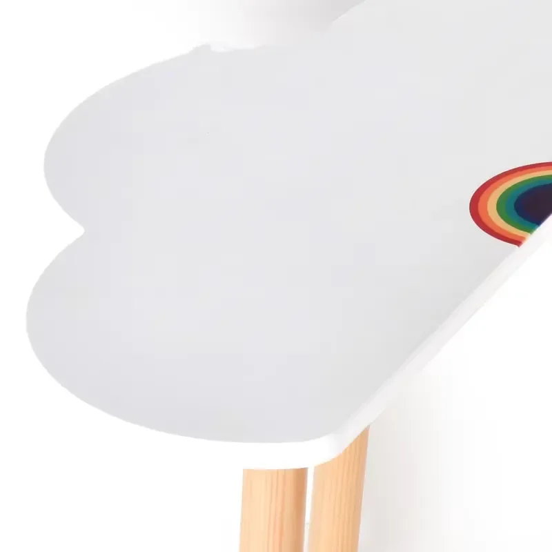 Kids Table and Chair Set Cartoon Rainbow Study Desk for Children Baby Learning Furniture Toy Gift view 2
