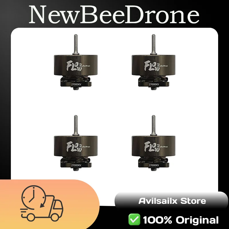 Newbeedrone Flow 0802 25000KV Brushless Motor for FPV Drone, Dual Ball Bearing, Long Life, High Speed RC Quadcopter Racing