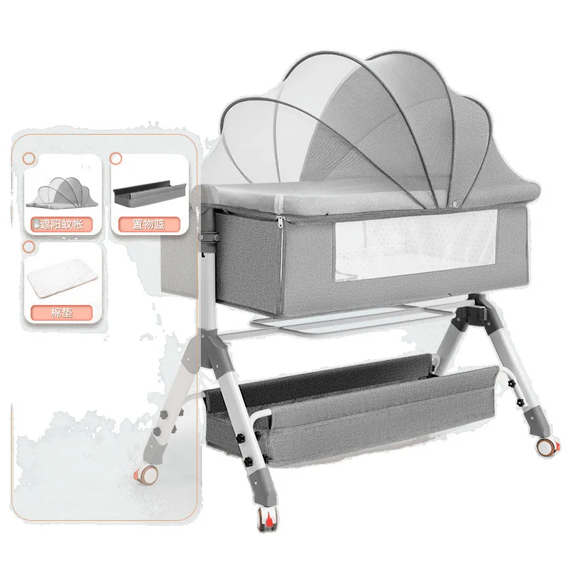 

Crib Splicing Queen Baby Cradle Children's Cradle Multifunctional Baby Bed Portable Newborn Bed