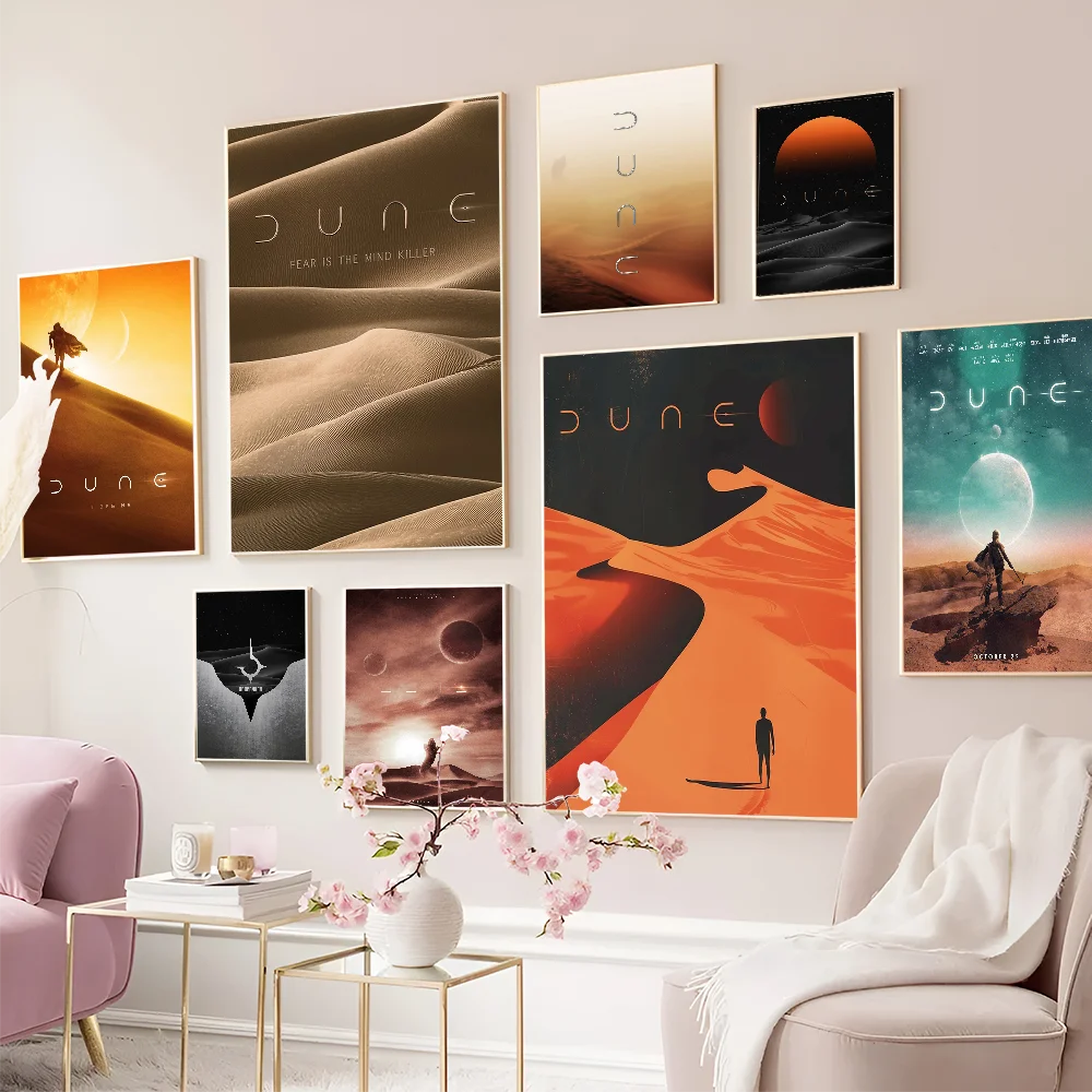 Retro Dune Classic Movie Anime Posters Sticky Fancy Wall Sticker For Living Room Bar Decoration Room Wall Decor