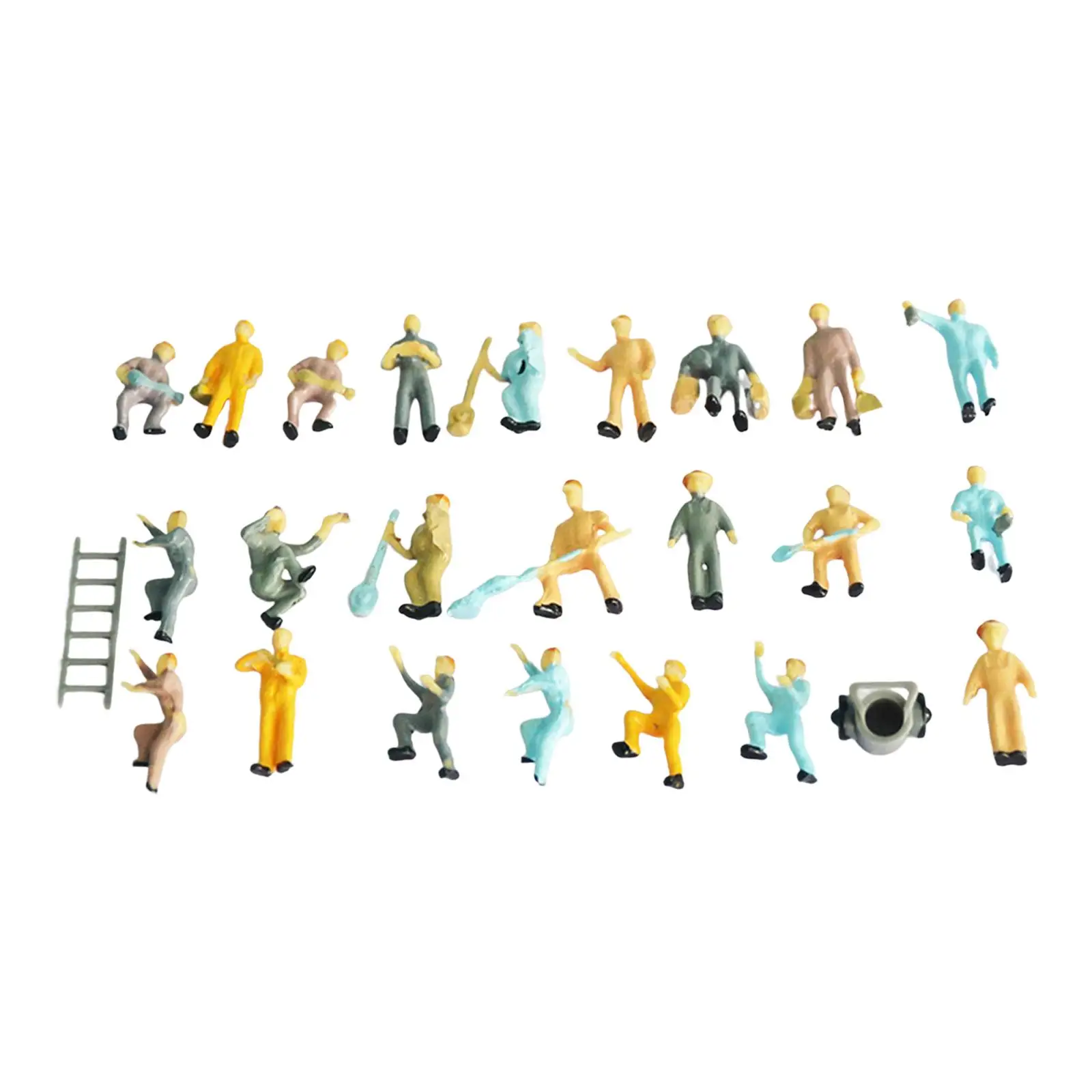 25 stuks 1/87 Mini Spoorwegwerker Figuur Scènes Miniatuur DIY Projecten Decor