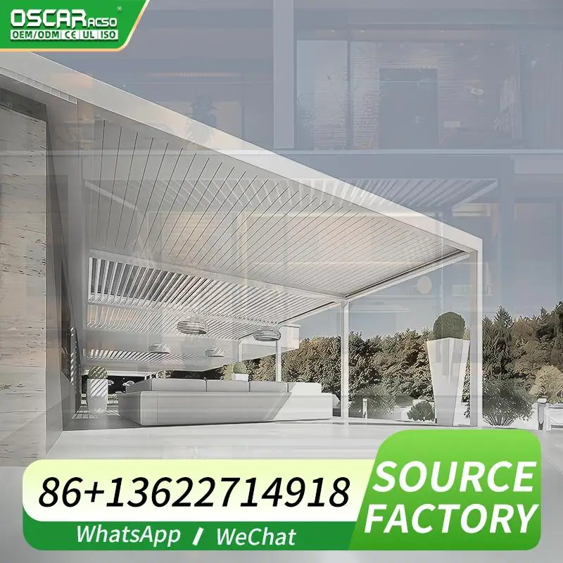 

Waterproof Windproof Smart Motorized Aluminium Outdoor Gazebo for European Courtyard Pergola