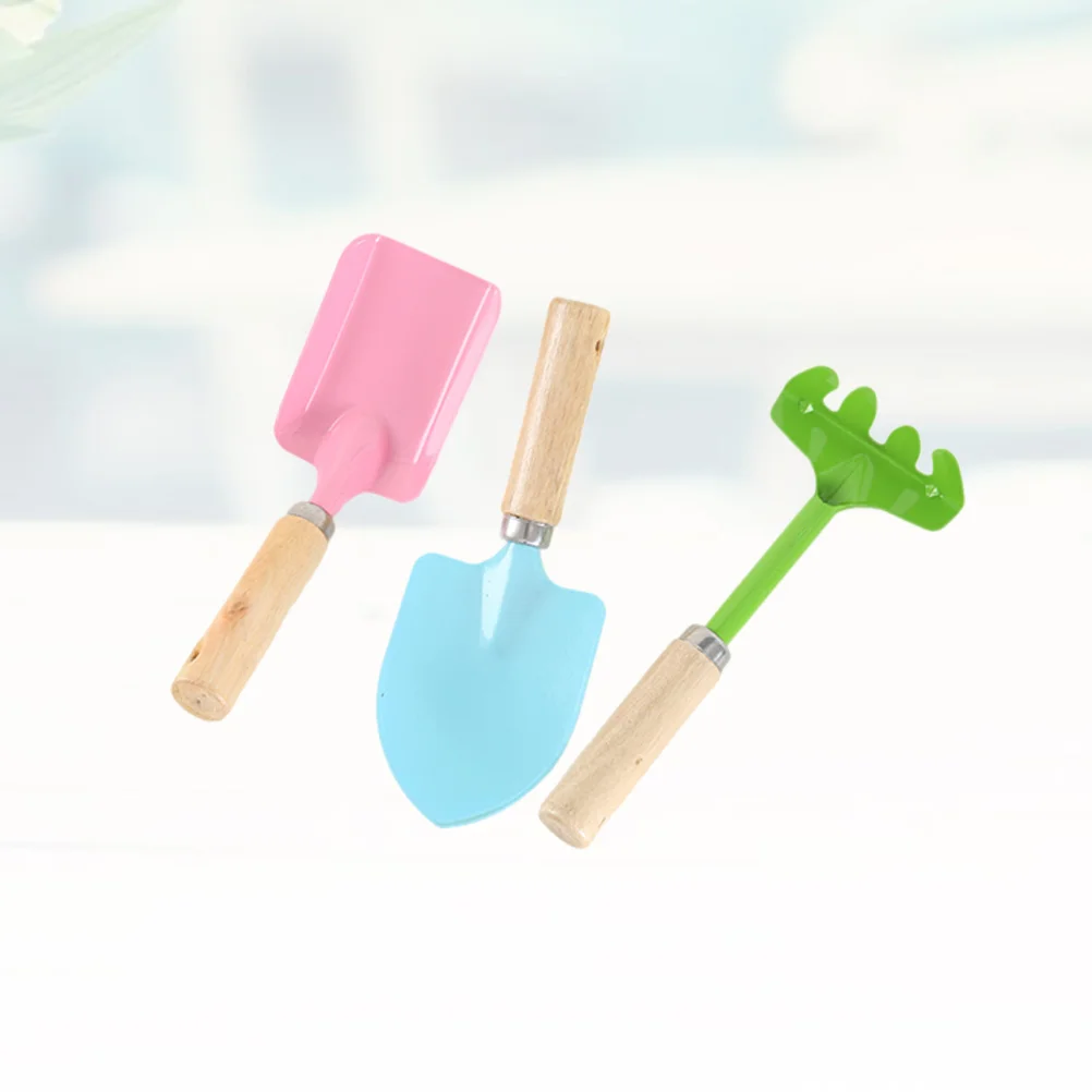 

2 Sets/6PCS Kids Candy Color Garden Tools Mini Metal Trowel with Sturdy Wooden Handle Safe Gardening Tools Trowel Rake fo