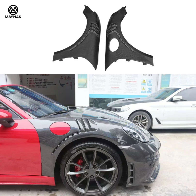 

GT4 RS Style Real Carbon Fiber Front Fender with Vents for Porsche 718 Cayman Boxster 981 911 997 High Quality Body Kit