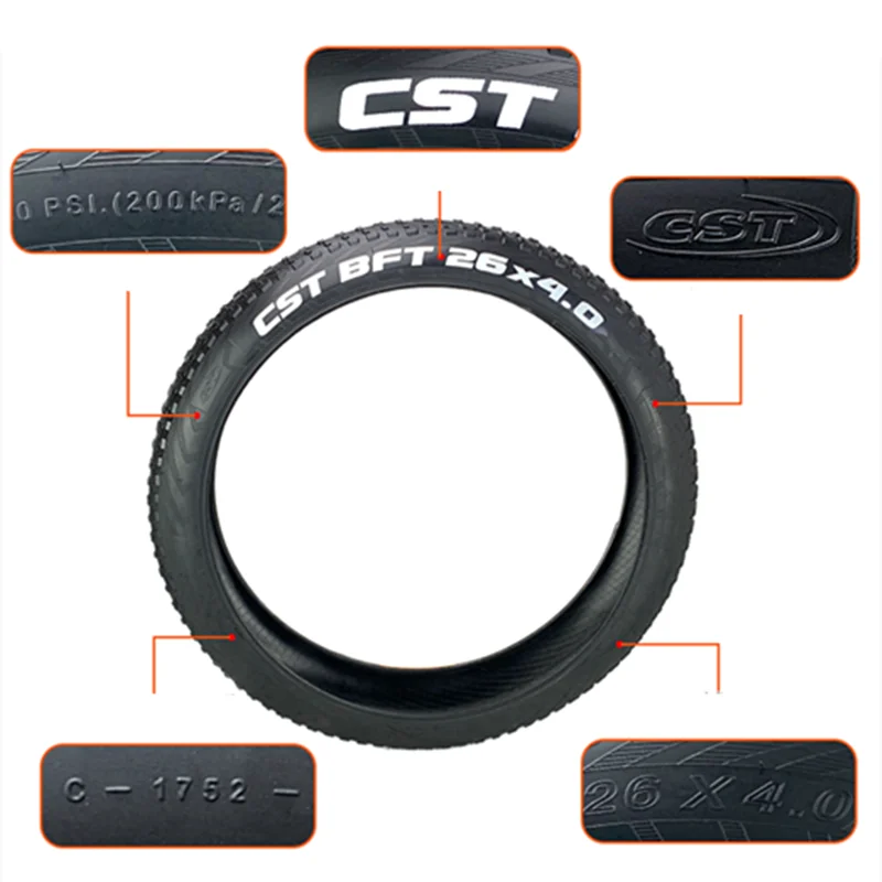 bicycle ATV tyre beach bike tire 26x4.0 city fat tyres snow bike tires wire bead For fat Electric Bike CST 24x4.0 20x4.0