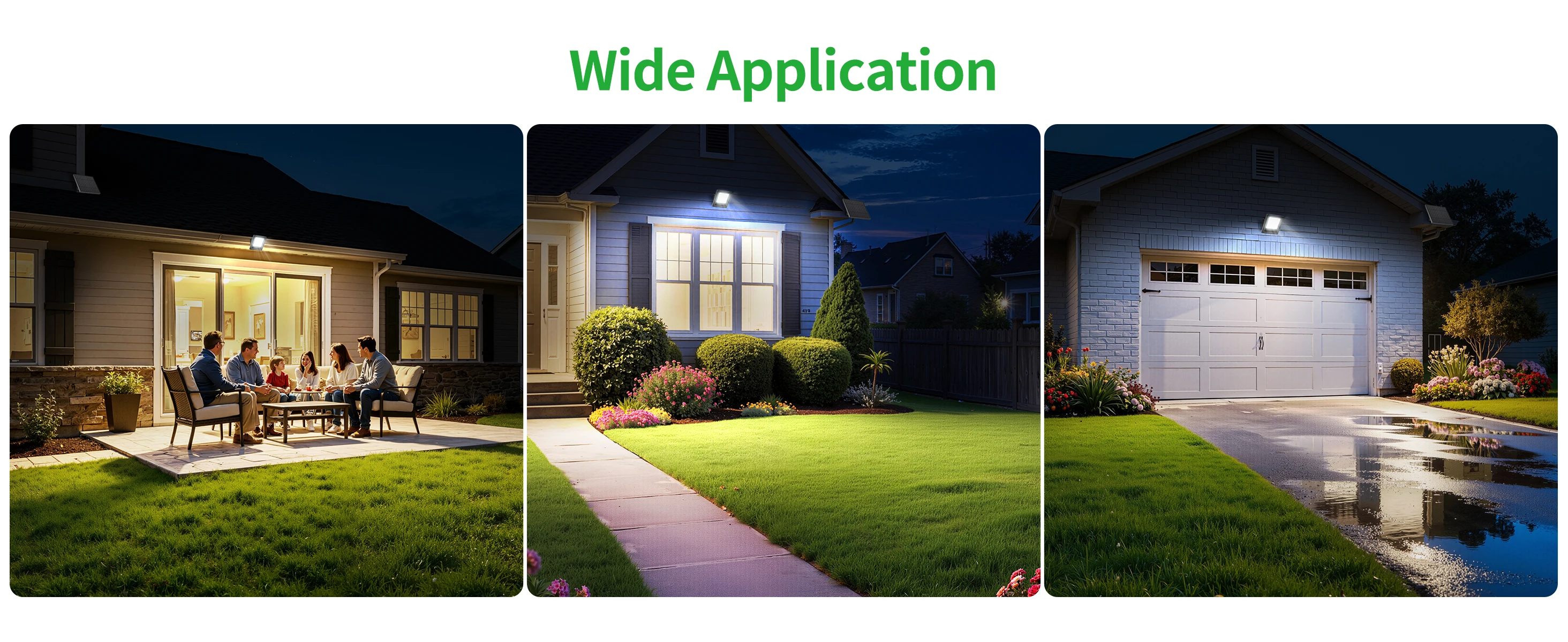 Intelamp 4400mAh 2 Pack Outdoor Solar Light Solar Lamp Waterproof Street Light Security Flood Lights For Garden Yard Patio Porch