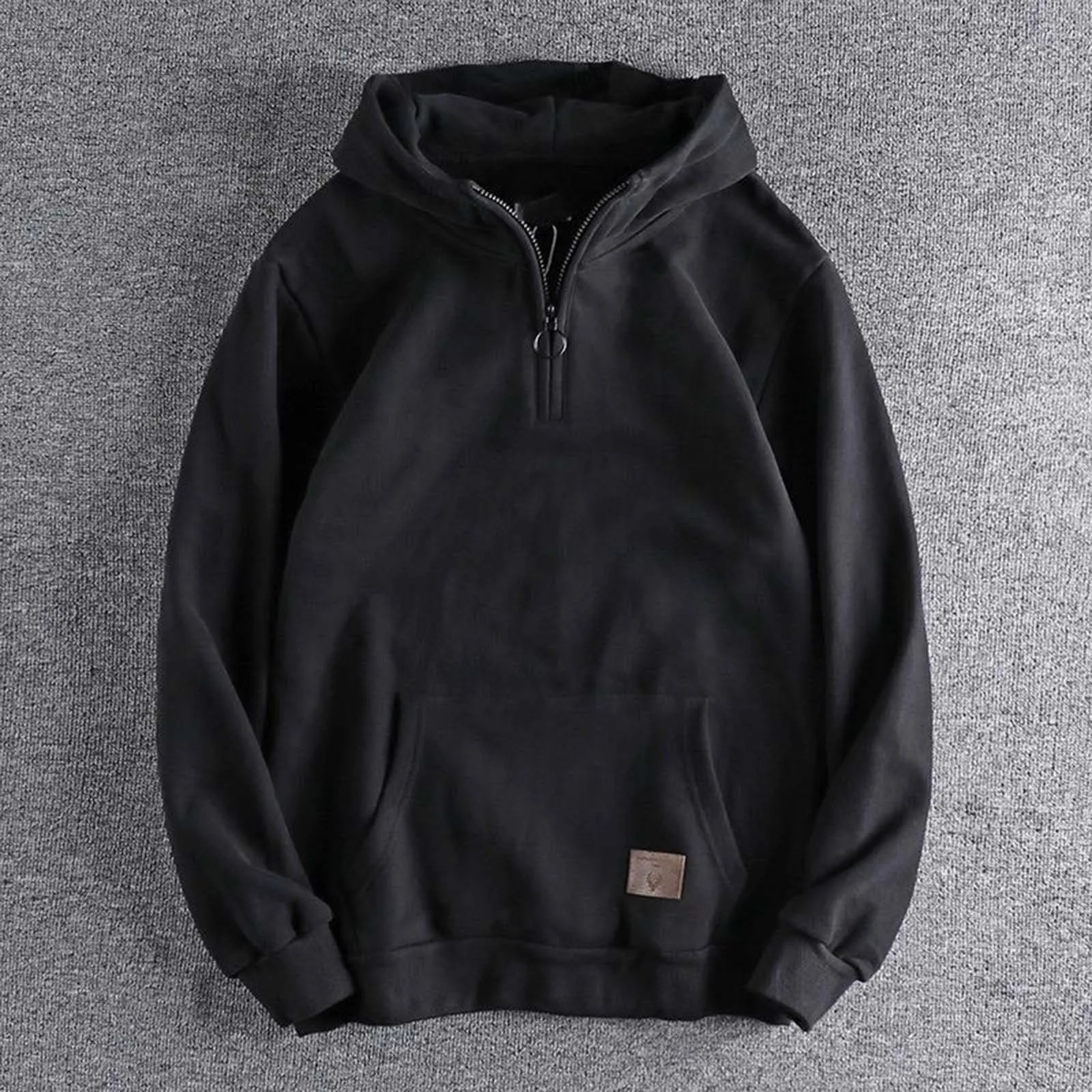 

Men's Loose Fit Midweight Logo Sleeve Graphic Sweatshirt Full Zip up Hoodie over Face