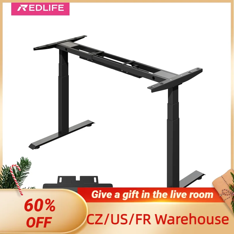 Redlife Electric Standing Desk Frame Stand Up Desk Height Adjustable Base Dual Motor w/ Memory Controller for Home & Office