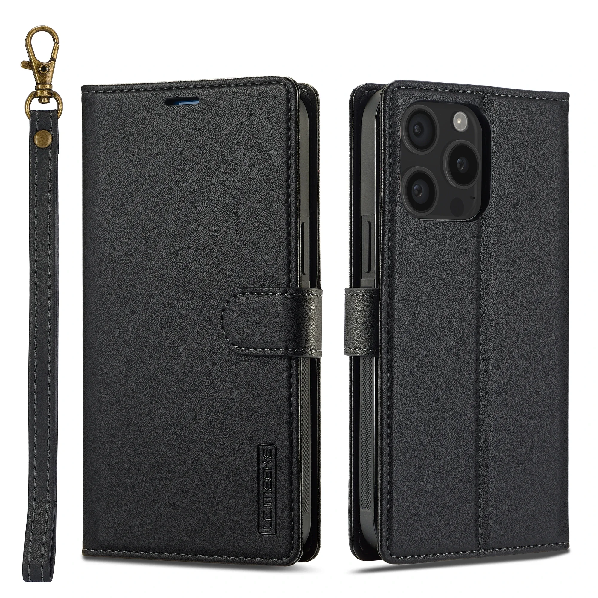 2 in 1 verwijderbare lederen flip-hoes voor iPhone 17 Air 16 Pro Max 15 14 13 12 11 Pro XS Max XR 7 8 Plus SE magnetische portemonnee cover