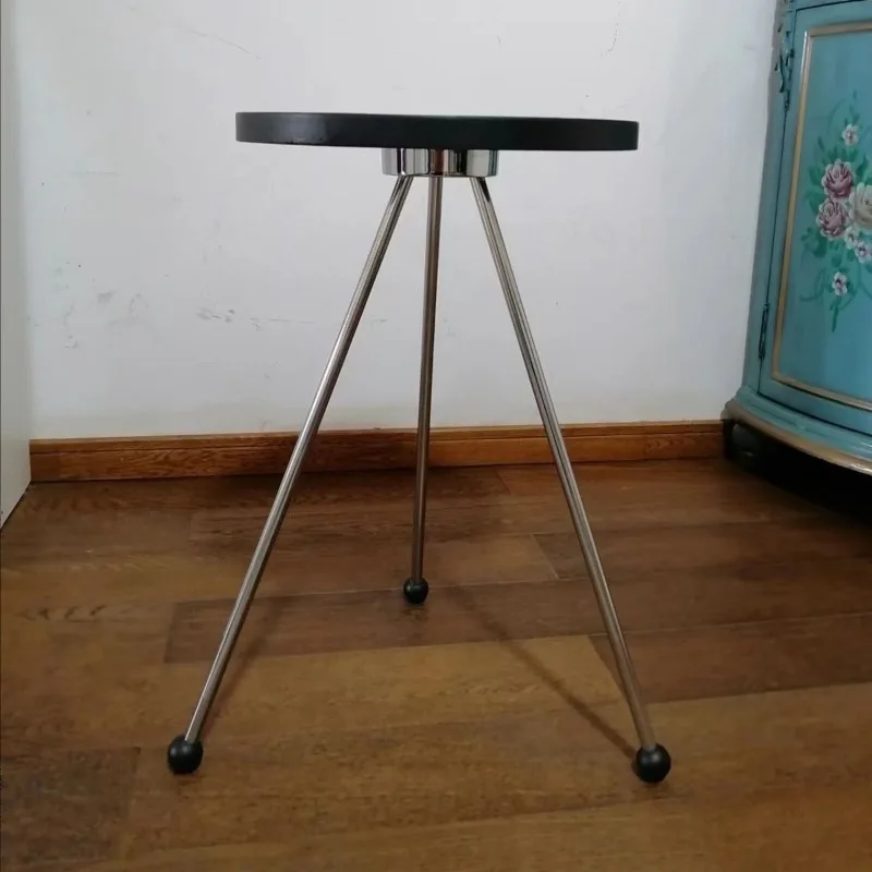 Medieval solid wood edge American cafe balcony small round table