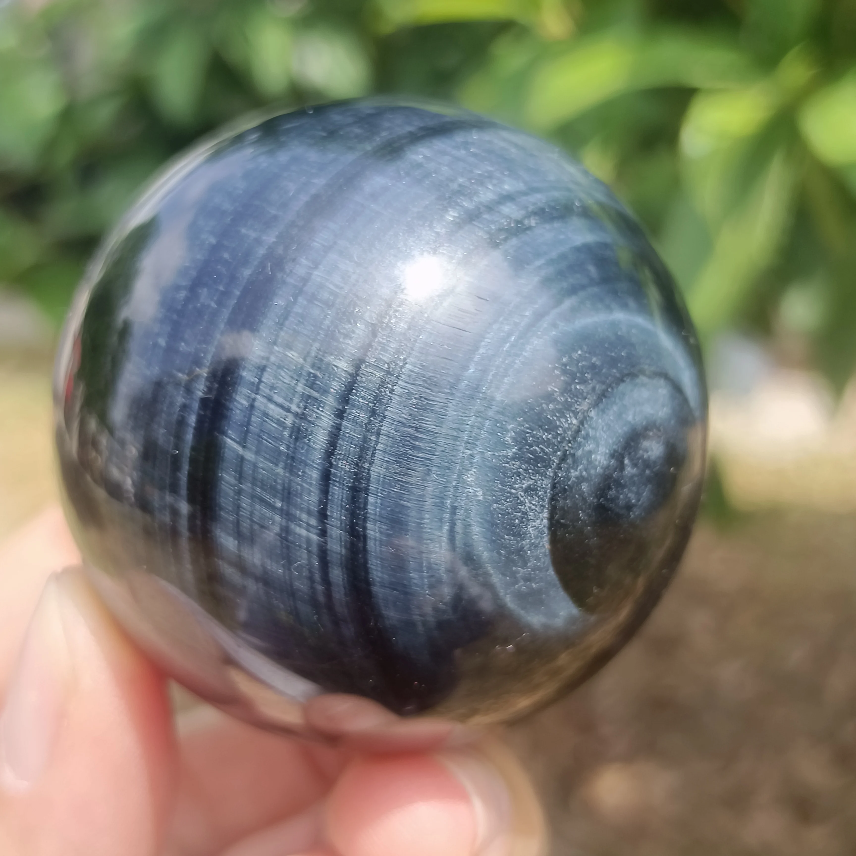 

Natural Formed!Magical Blue Tiger Eye Ball, Quartz Crystal Blue Mineral Polishing Ball, Mineral, Reiki, Healing Ball