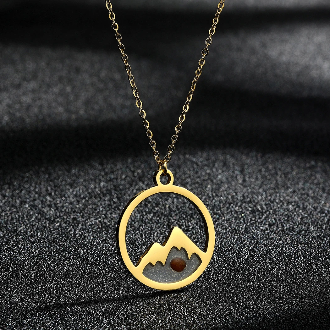 Kinitial Tiny Mustard Seed Mountain Pendant Necklace For Women Move Mountains Dandelion Seeds Christian Jewelry