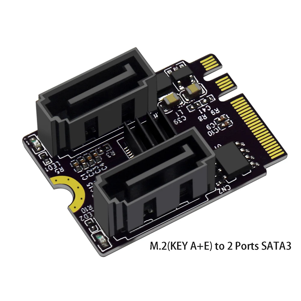 M.2 zu SATA 3.0 Adapter A+E KEY Extend Card Konverter 6GPS SATA Adapter Connect SSD HDD Drive Free JMB582 für PC Server Daten NVR