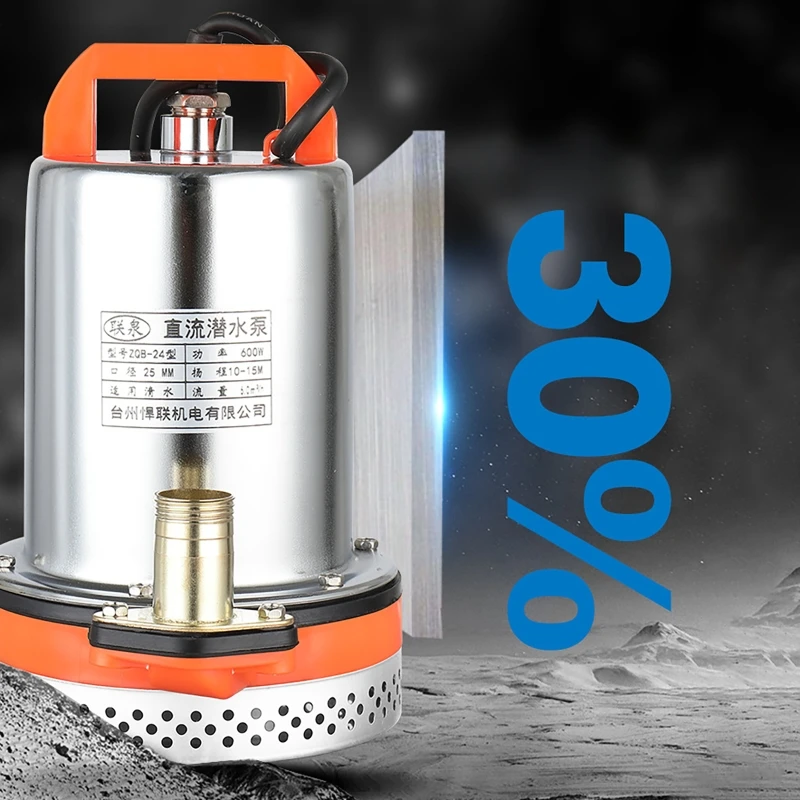 

Погружной насос постоянного тока, специальный водяной насос для электромобиля, сельскохозяйственный ирригационный маленький водяной насос 12 В, 24 В, 180 Вт/280 Вт, бытовой