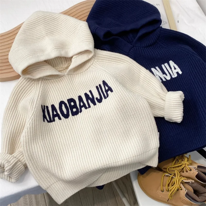 

Boys Hooded Sweater 2025 New Kids Autumn Winter Jumper Children's Fashion Lotter Pullover Toddler Casual Warm Clothing 2-8 Years