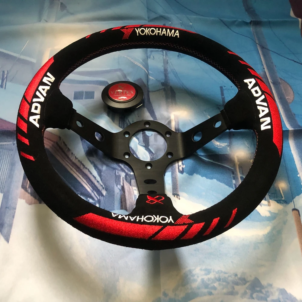 330MM Drift Universal 13Inch Racing Vertex Steering Wheel Car JDM Suede Steering Wheel Volantes For VW HONDA TOYOTA BMW Nissan