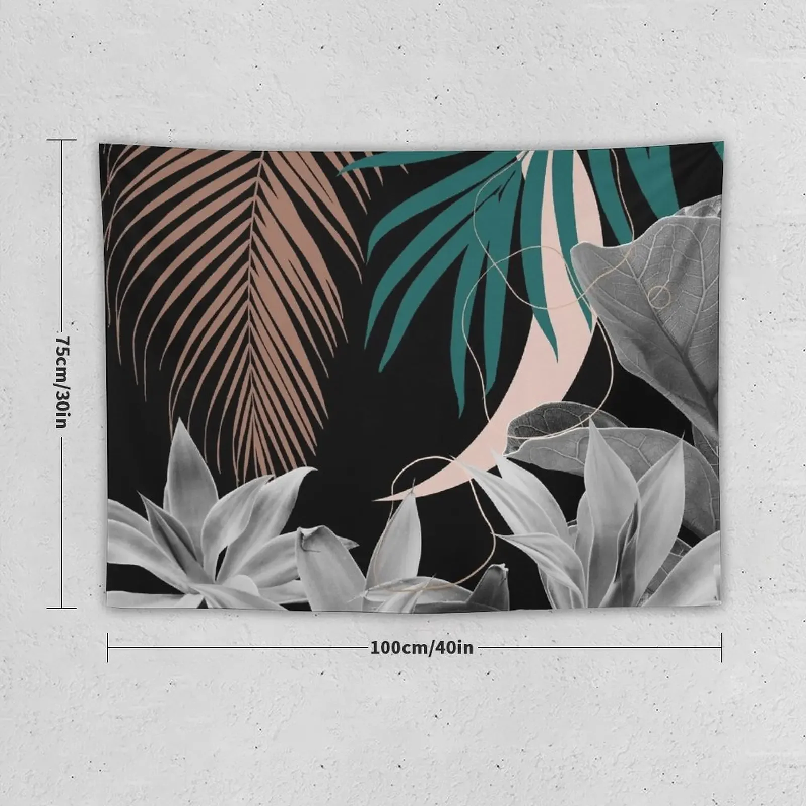 Minimal Moon Agave Palm Night Finesse #1 #tropical #decor #art Tapestry Decorative Wall Mural Room Ornaments Tapestry