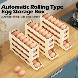 Rolagem automática Egg Rack Holder, Caixa De Armazenamento, Cesta De Ovos, Recipientes De Comida, Suporte Do Caso, Organizador De Geladeira