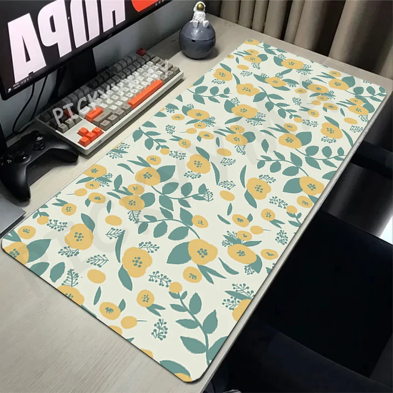 

Flower Locking Edge Mouse Mats Large Natural Rubber Mouse Pad Waterproof Mousepads Gamer Mousepad Desk Pads 40x90cm Keyboard Mat