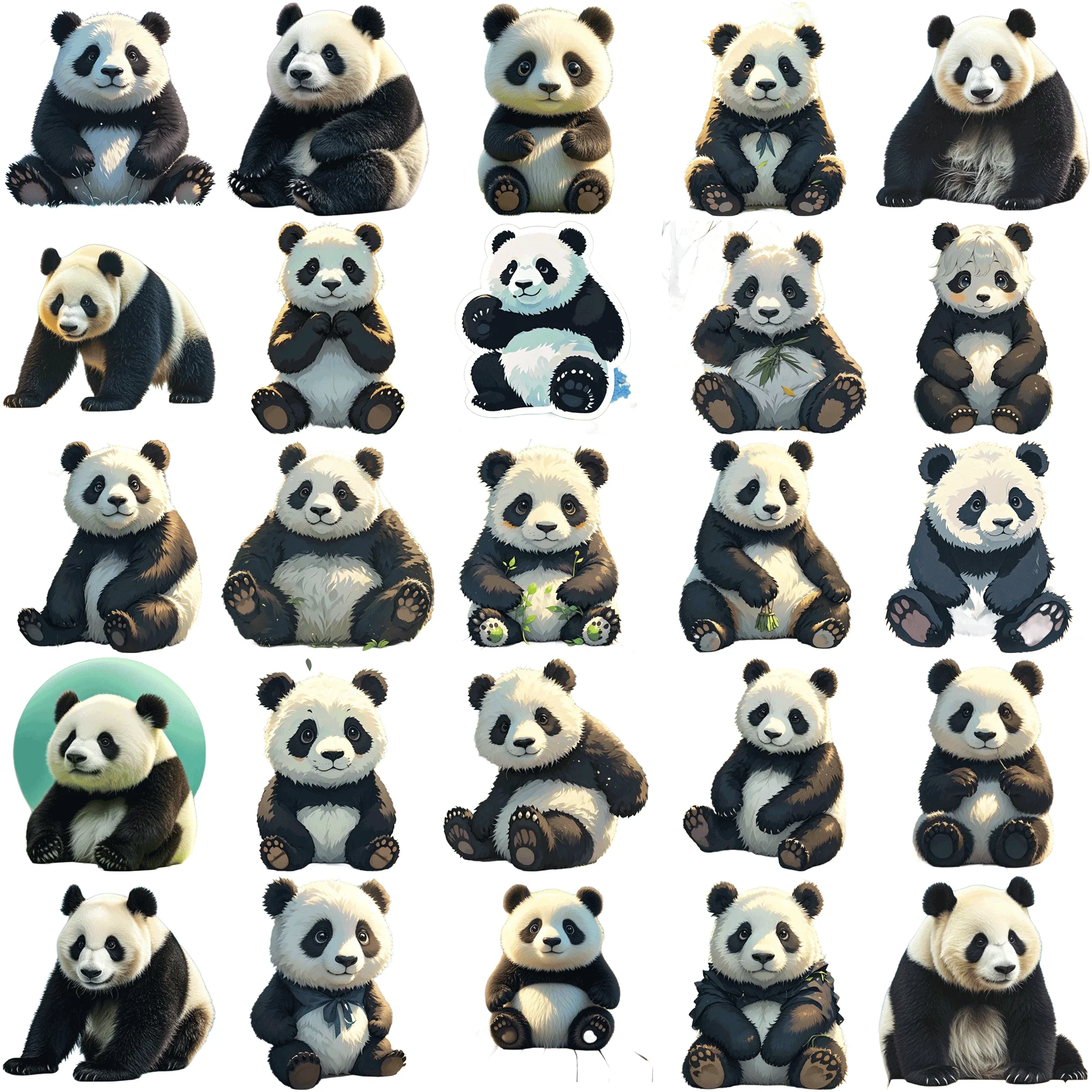 

50pcs Lovely Panda Illustrations for Scrapbooking and DIY Crafts Create Unique Panda Crafts with These 50pcs Illustrated Cutouts