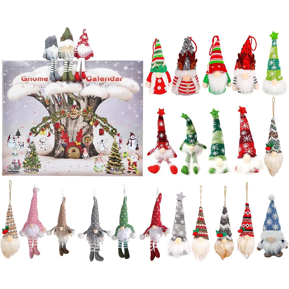 

Christmas Gnome Holidays Advent Calendar 2024 24 Days Xmas Countdown Calendar with Gnome Plush Toys for Kids Christmas Gift Set