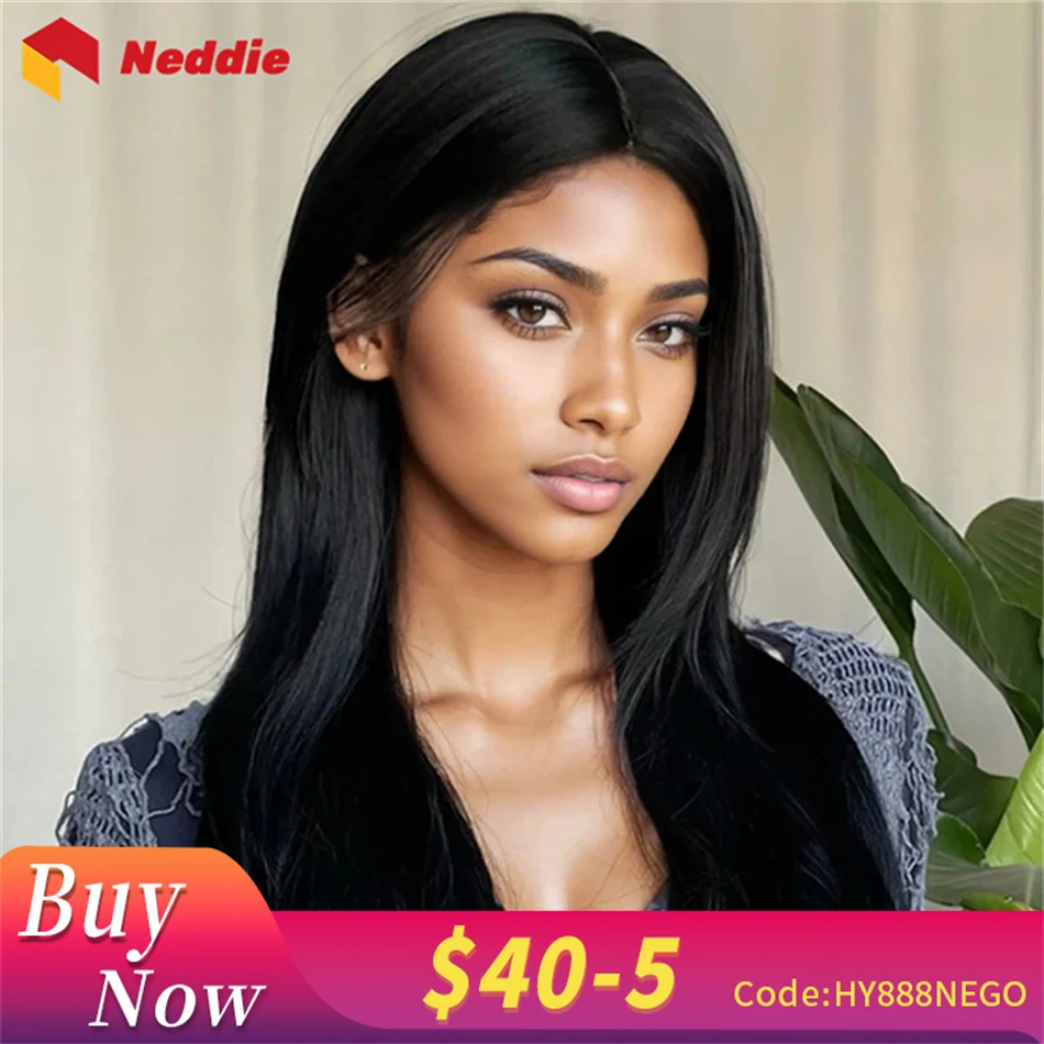 200 Density 40 Inch Black Bone Straight 13x6 Lace Frontal 100% Human Hair Wig for Women Preplucked Cheap Wigs on Clearance Sale