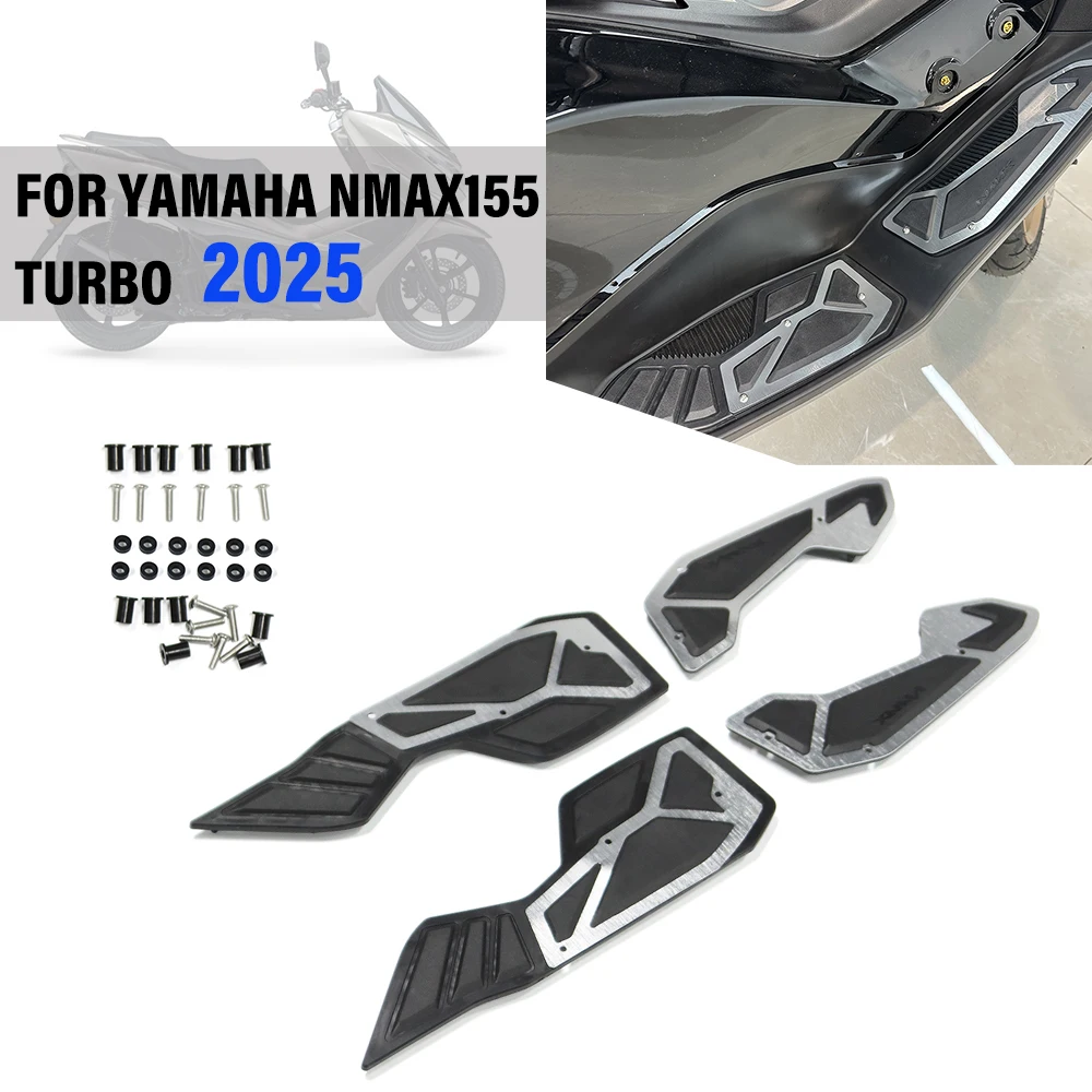 

2025 For Yamaha N Max NMax 155 TURBO Motorcycle Footrest Step Footboard Footpads Pedal Plate Foot Pegs