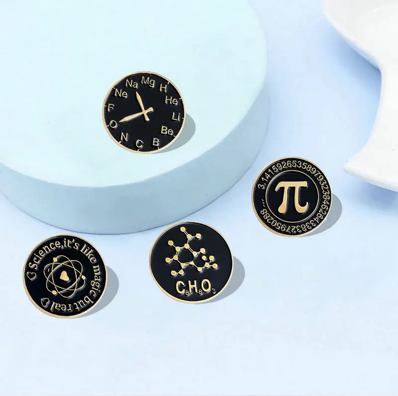 Magic Enamel Pins Chemical Element Bag Brooch Lapel Badge Knowledge Jewelry Gift for Kids Friends Science Is Real