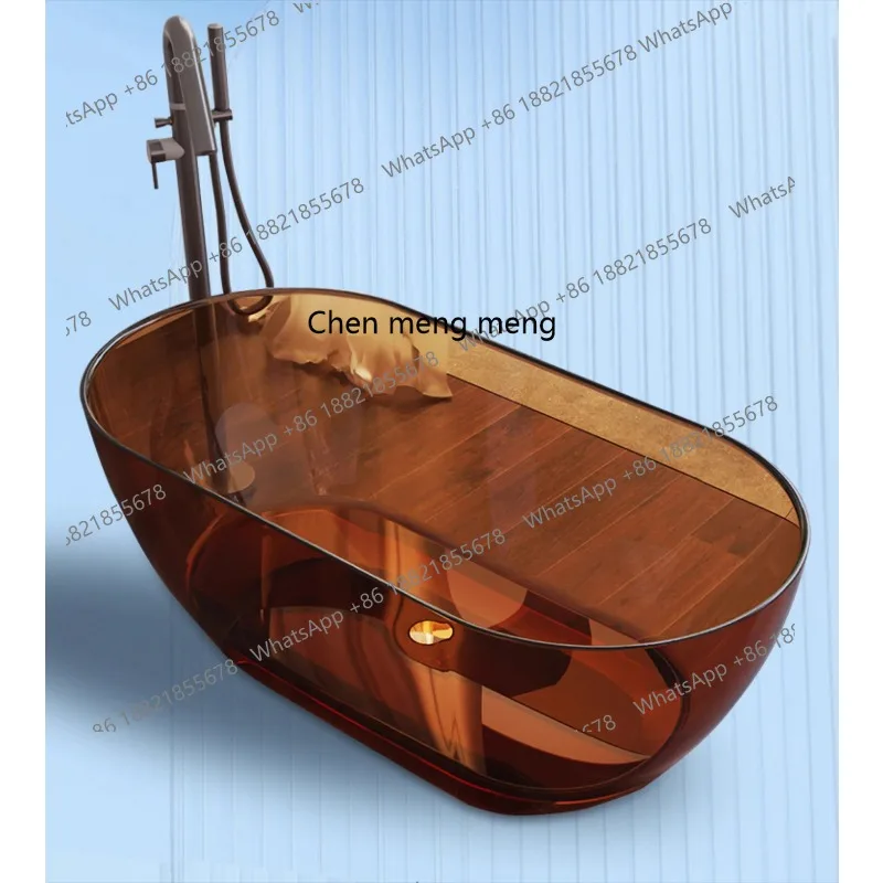 A17 Crystal transparent colored resin bathtub, integrated independent couple bed and breakfast hotel bathtub customization