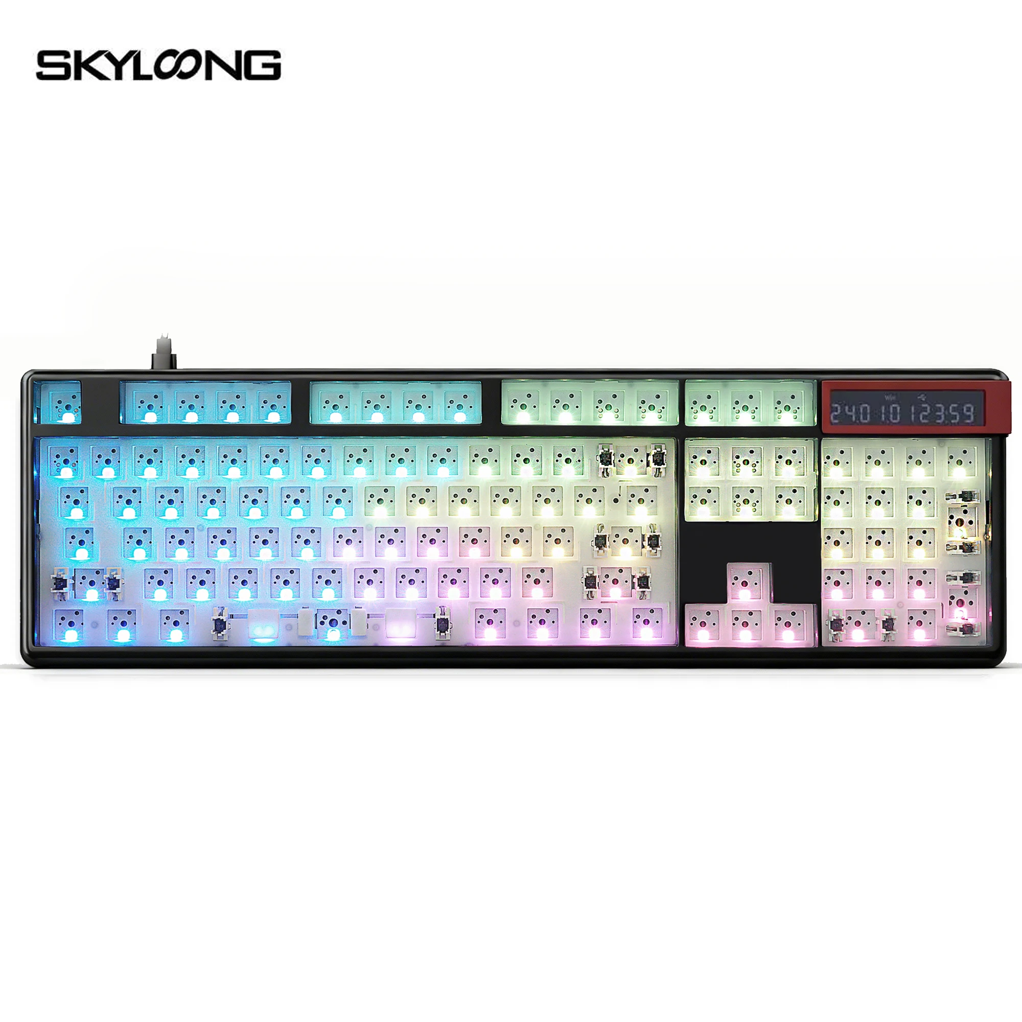 SKYLOONG GK104 Pro toetsenbord kit ANSI lay-out full-size mechanisch toetsenbord zonder knoppen/scherm RGB achtergrondverlichting 8000Hz 3-mode draadloos toetsenbord kit DIY computerspel accessoires
