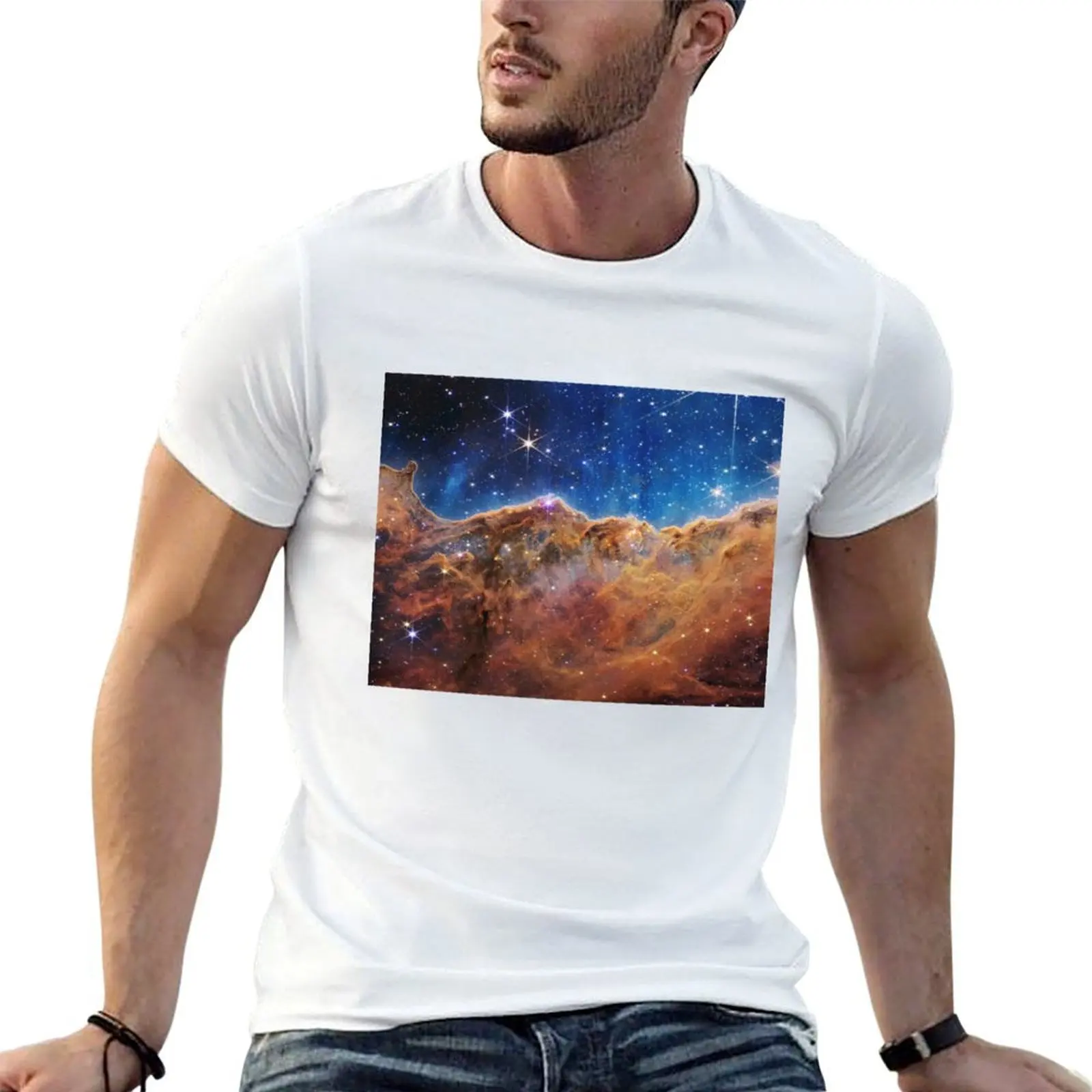 

Cosmic Cliffs | Carina Nebula | NGC 3324 (James Webb Space Telescope/JWST) T-Shirt t shirt custom print T-Shirt