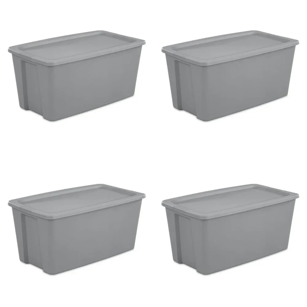 

50 Gallon Tote Box Plastic Organizers for Room Free Shipping Set of 4 Things for the Home Titanium Organization Storage Boxes