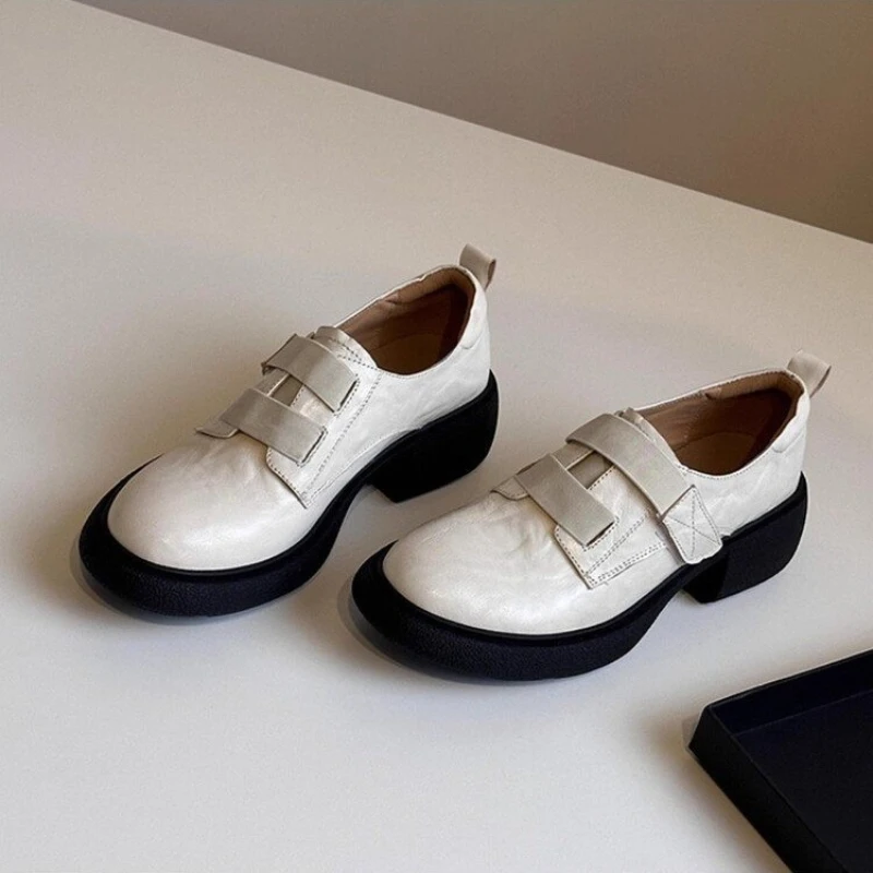 

Женские повседневные туфли на толстой подошве в стиле панкейк, с круглым носком, модные, универсальные, нескользящие, дышащие, для спорта и отдыха