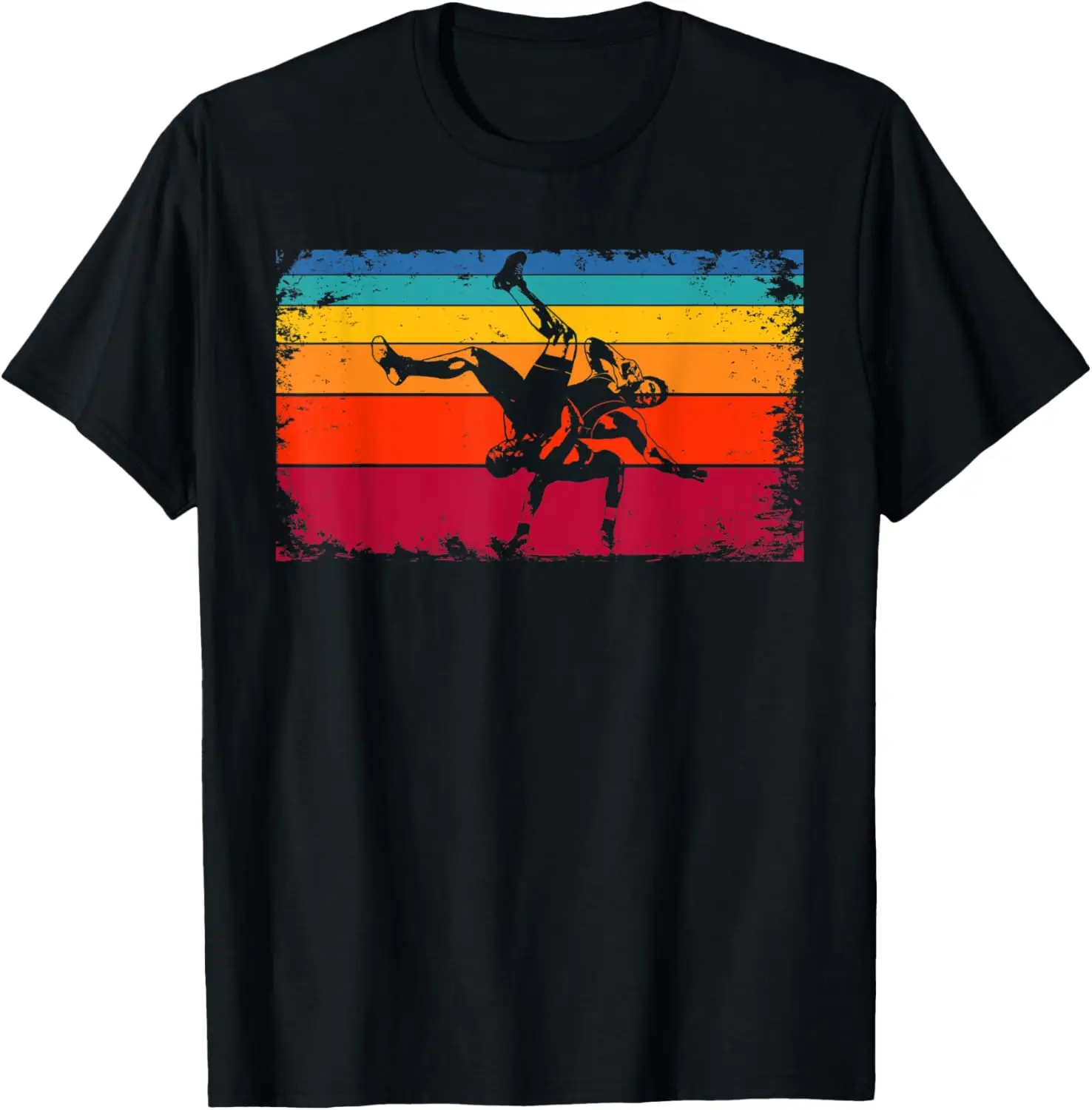 Colorful Kick Punch Match Wrestling Professional Wrestler T-Shirt