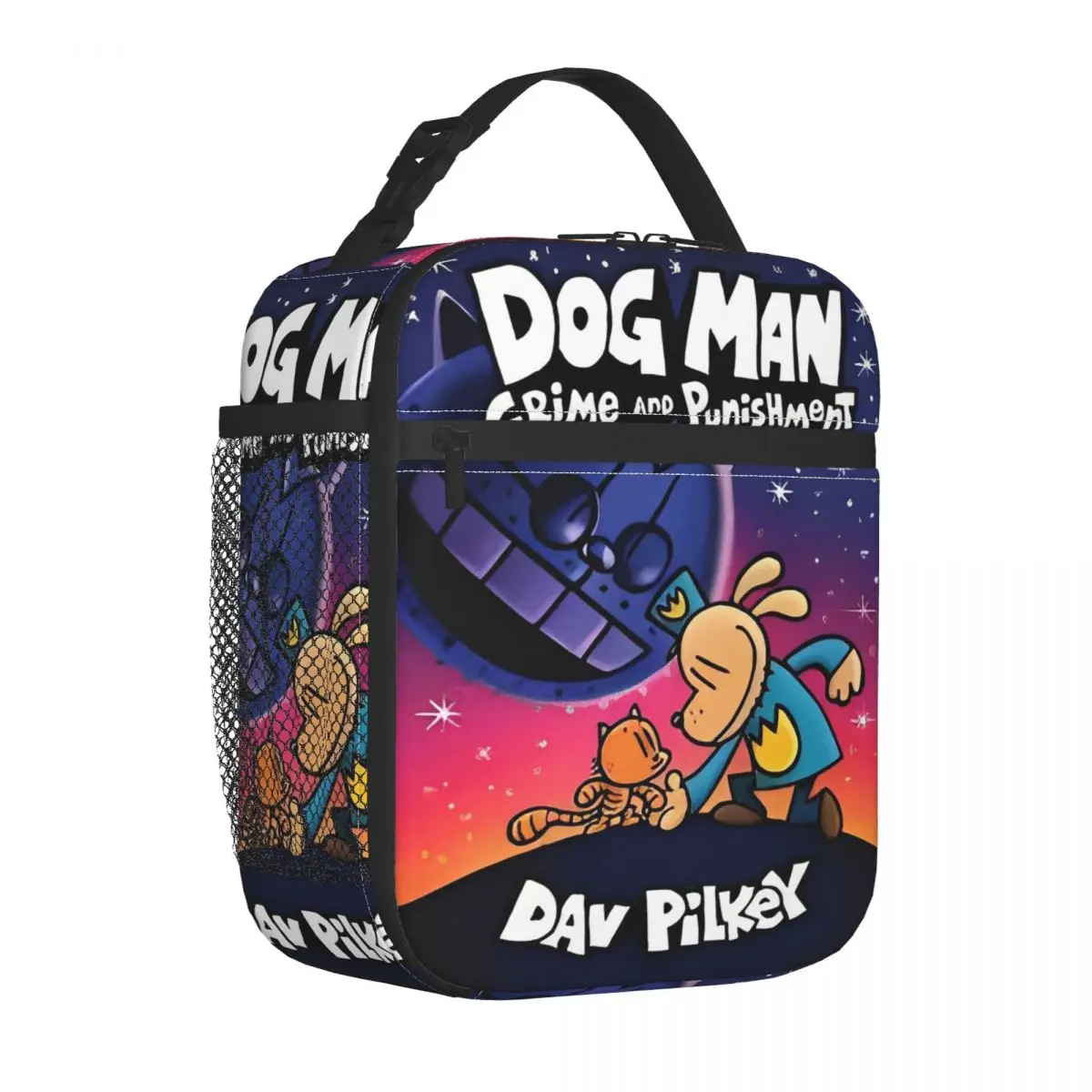 Dog Man Petey Cat Anime Insulated Lunch Bag Portable Cartoon Reusable Thermal Bag Tote Lunch Box Beach Picnic Men Women