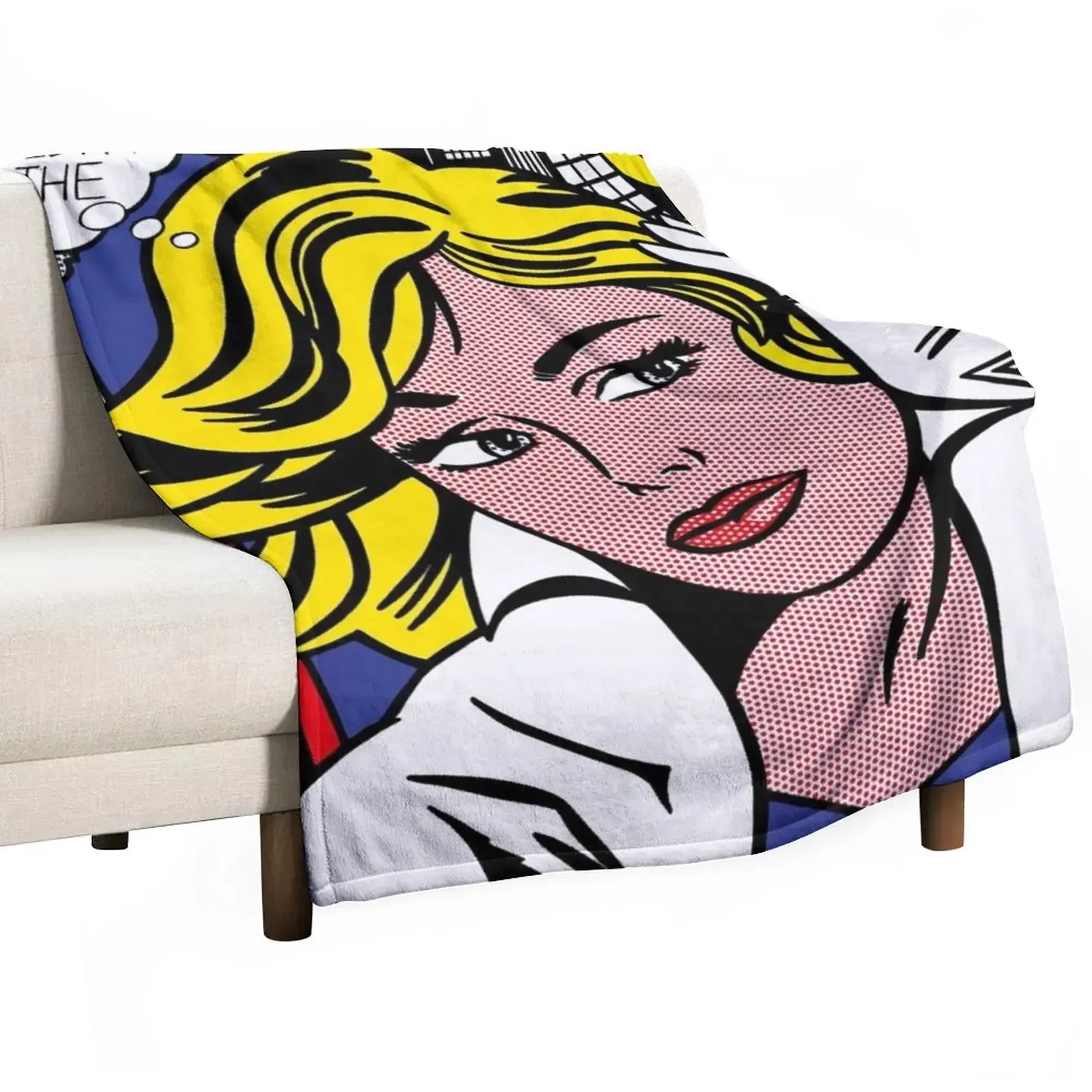 roy lichtenstein pop art Throw Blanket Polar Soft Plaid Bed Fashionable Loose Blankets