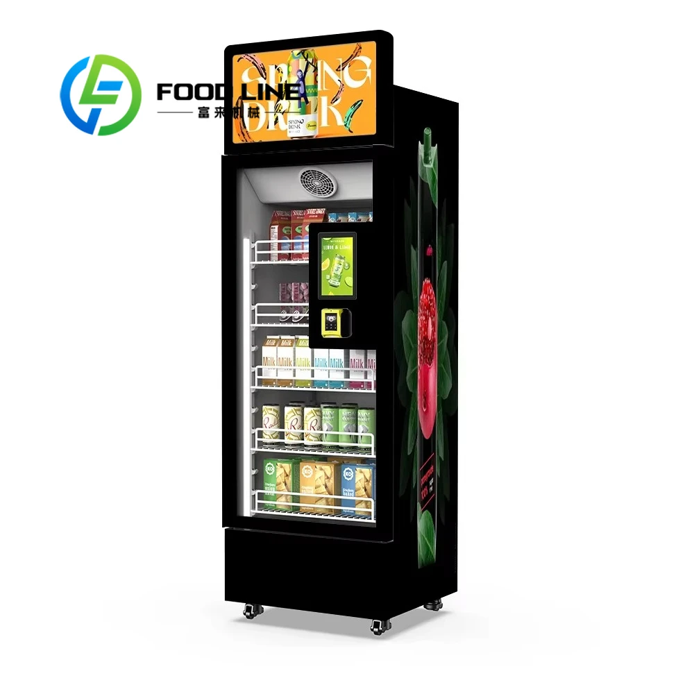 

С 21,5-дюймовым дисплеем, комбинированный торговый автомат для напитков, закуски и холодных напитков, потребительский 2025 год, новый электрический торговый автомат