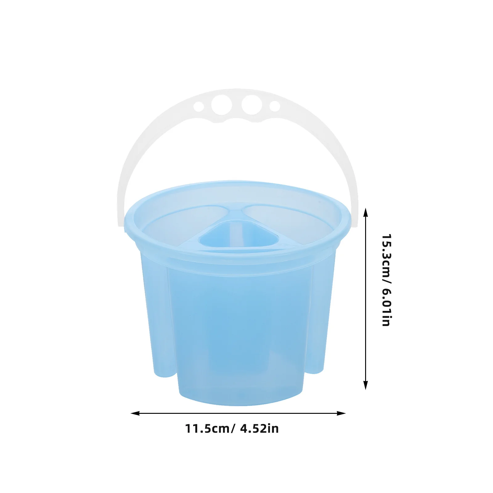 3pcs Plastic Paint Bucket Multicompartment Lightweight Portable Wide Mouth Brush Cleaning Container Stable Base For Watercolor