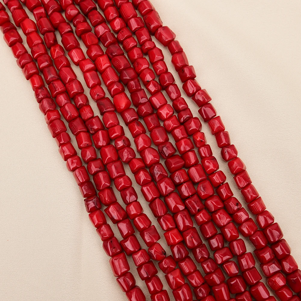 APDGG A+ Natural Freedom Irregular Wheel Red Coral Gems Stone Loose Beads 15.5'' Strands Jewelry Making DIY