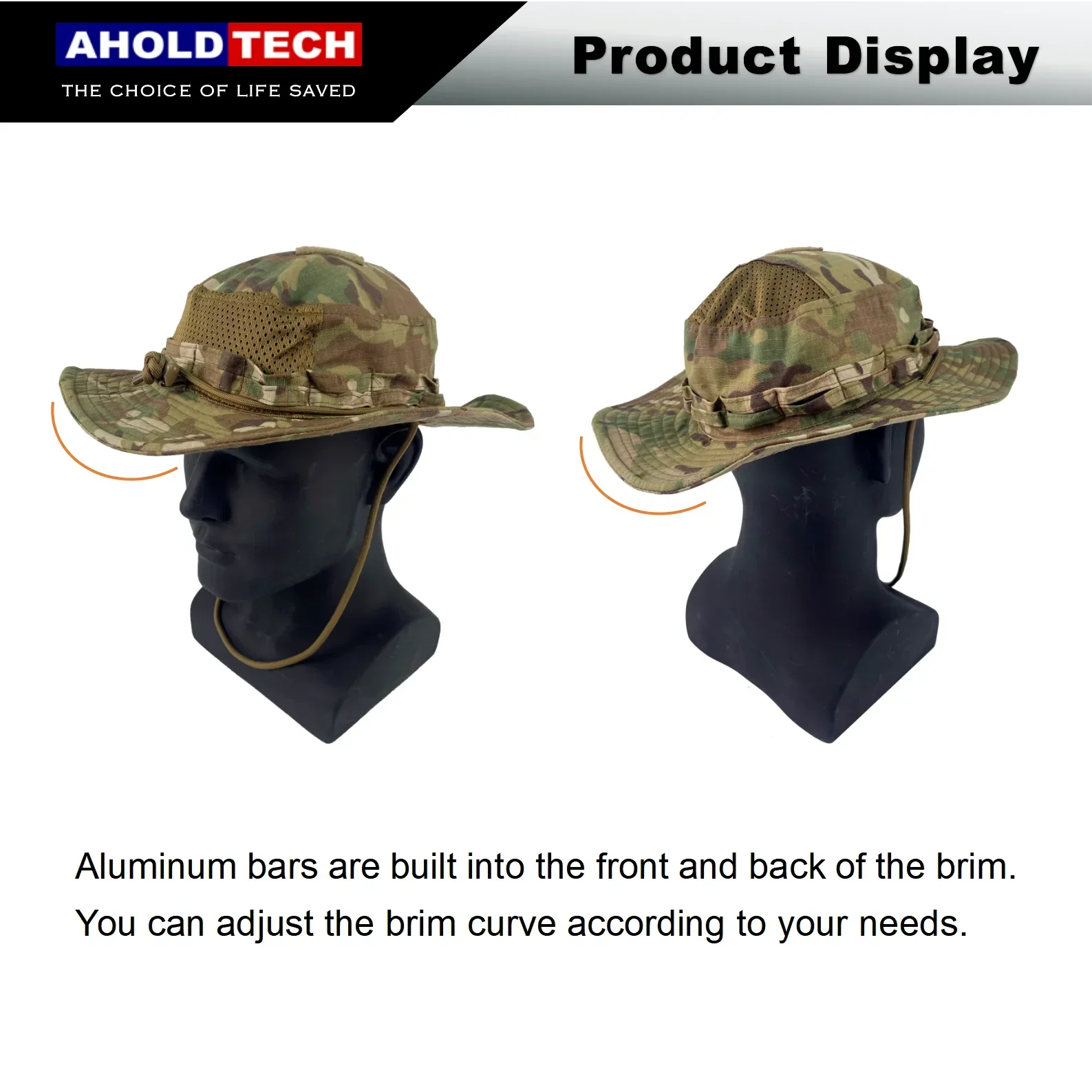 Aholdtech Outdoor Hunting Hat Tactical Boonie Hat Sun Bucket Cap Fishing Hiking Climbing Hats for Sports Hat