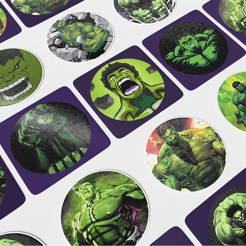 Disney Hulk Stickers for Decal Snowboard Laptop Luggage Car Fridge Round Stickers Kids Birthday Party Decor Baby Shower Supplies