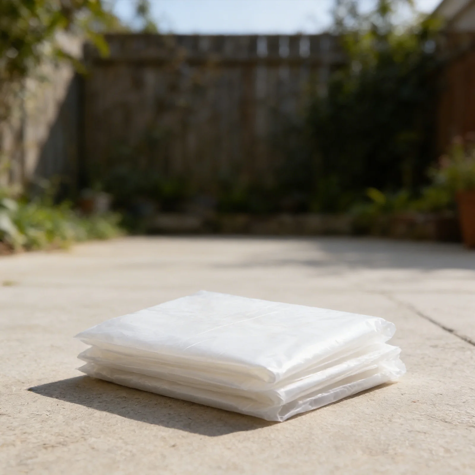 Plant Cover Film with Drawstring Plastic Closure for Winter Freeze Protection for Protecting Garden Plants and Shrubs