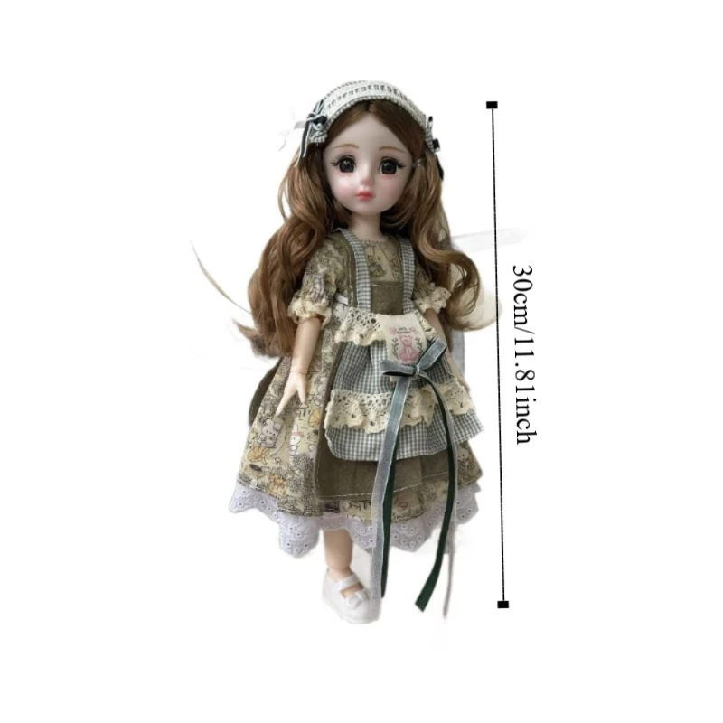 1/6 sd 30cm boneca bjd com roupas olhos atraentes com peruca compõem princesa vestir-se bonecas bjd bola articulada elegante