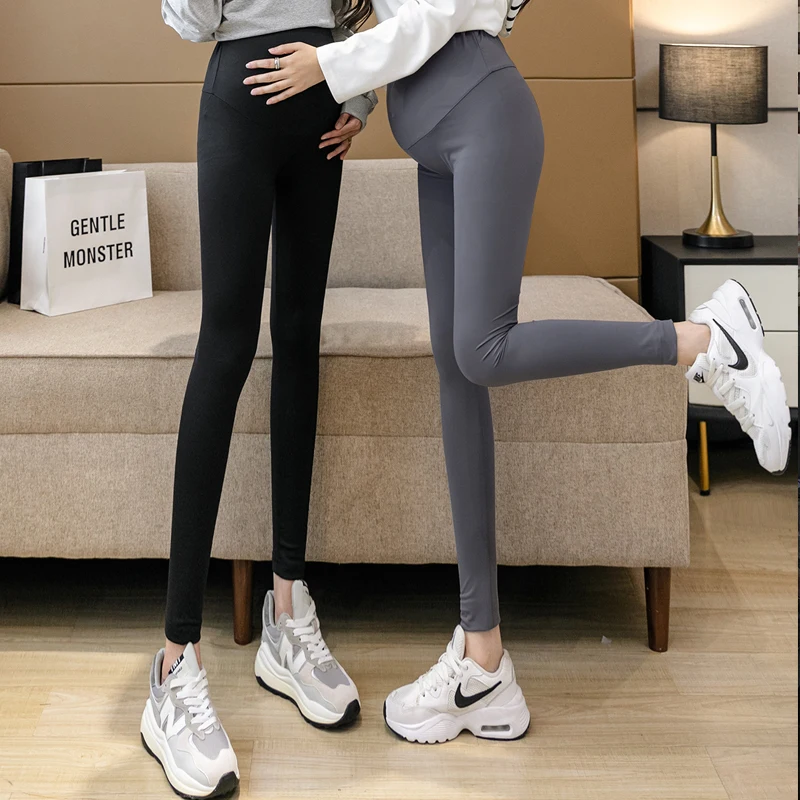 

Korean Fashion Maternity Women Leegings Shark Skin Touch Super Elastic Waist Pregnant Women Winter Fall Leggings