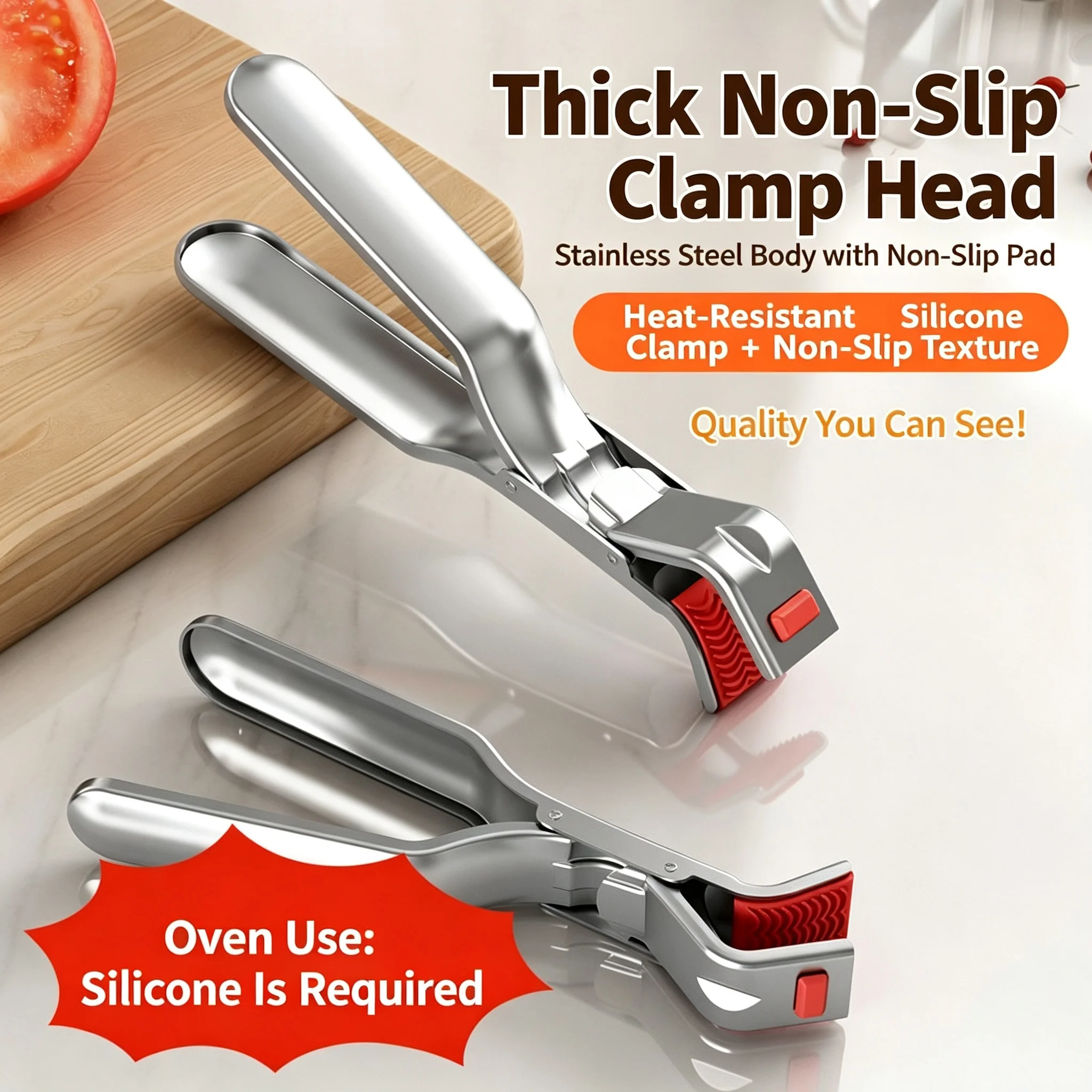 1pcs Anti-scalding Clip Hot Bowl Holder Dish Clamp Pot Pan Gripper Clip Air Fryer Dish Plate Retriever Tongs Kitchen Supplies
