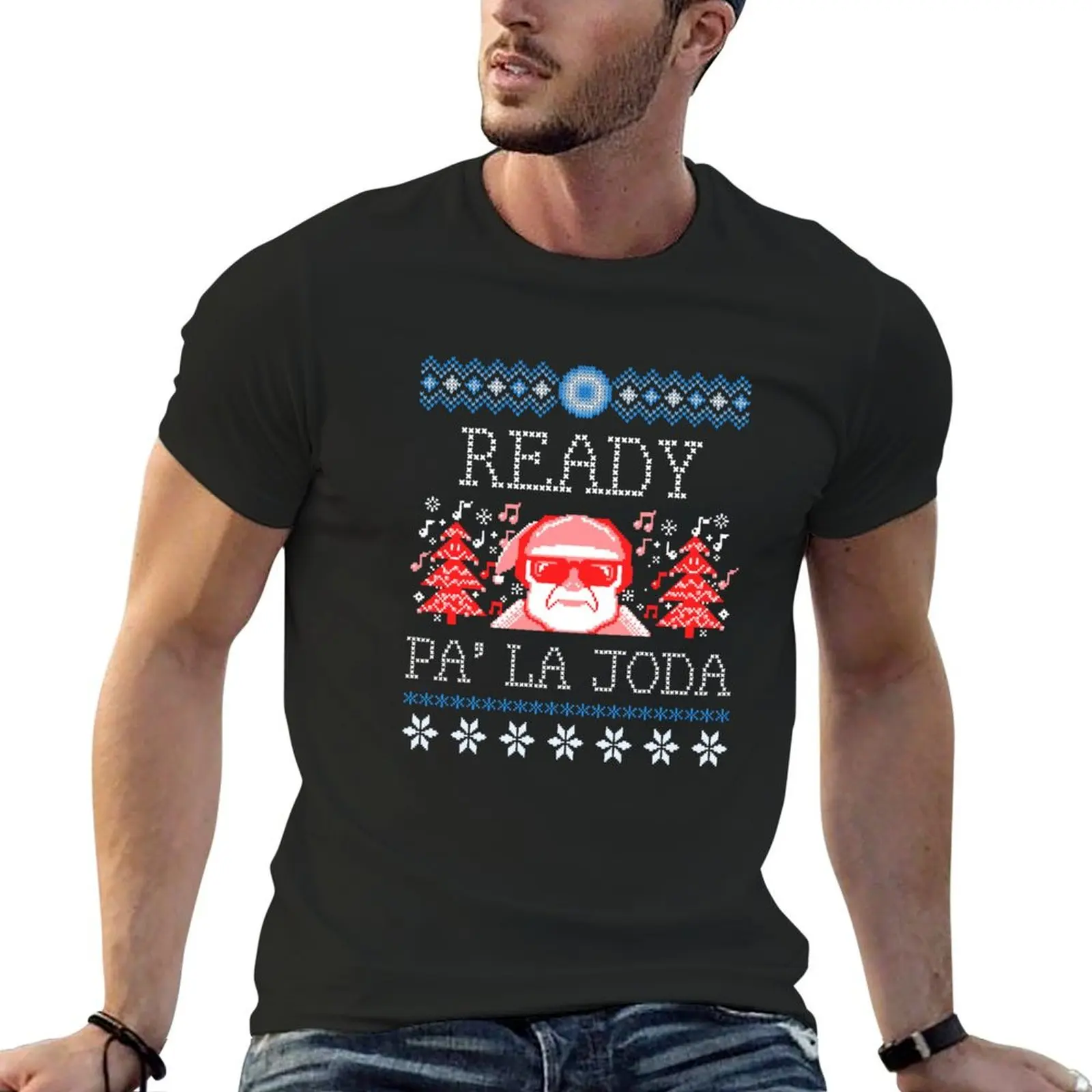 Ready Pa La Joda. Puerto Rico Funny Ugly Christmas Sweater Boricua. Suitable for Navidades, Fiesta de Reyes, Octavitas o T-Shirt