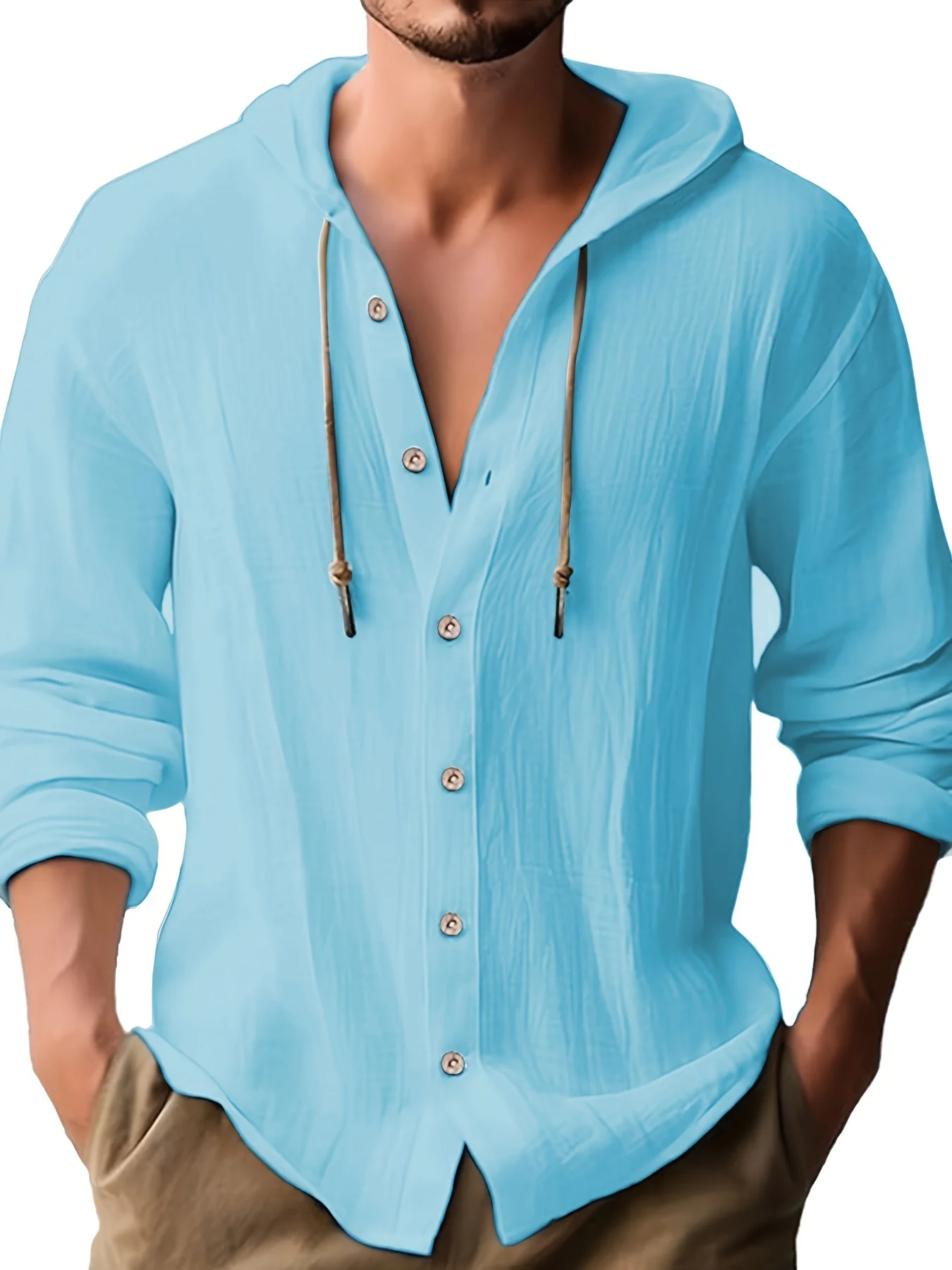 

Мужской открытый кардиган с капюшоном Long Sve Cotton Casual irt Youth Faion Дышащий свободный крой Four Seasons Universal irt