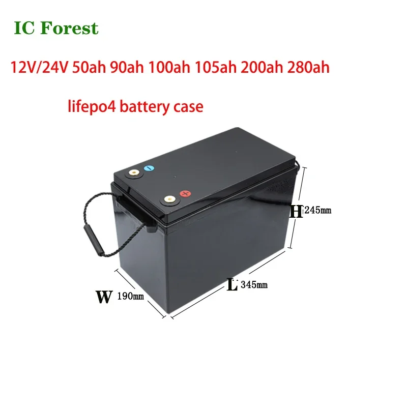 12v 24V Lifepo4 Battery Box 12v 24V 50ah 90ah 100ah 200ah 280ah Solar Cells Case RV Lifepo4 Battery Plastic Box Diy Lifepo4 Box