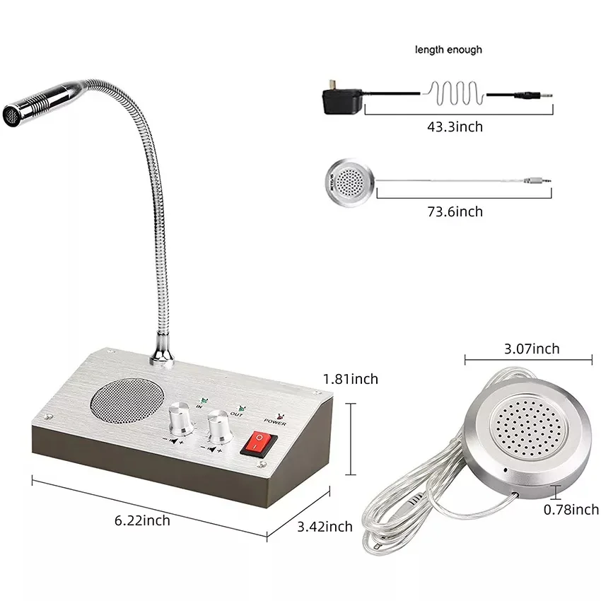 Busstation Ticket Kantoor Windlow Openbare intercom Systeemvenster Tweerichtingsintercom voor bank